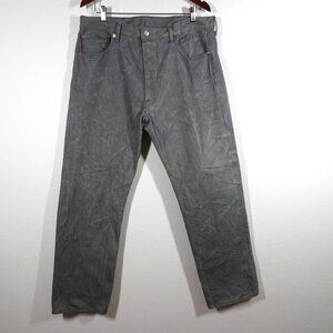 Levi's 501 Jeans Men's Size 38x32 Silver Gray Denim Shrink to Fit Button Fly